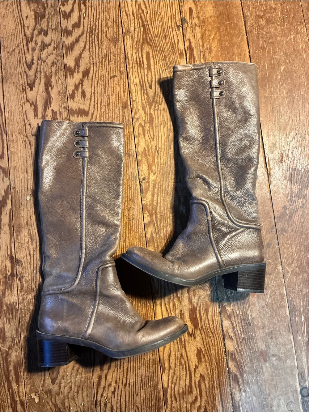 Enzo Angiolini Dark Brown Leather Knee Boots